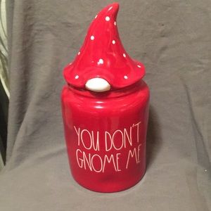 Rae Dunn You don’t gnome me  red canister Christmas